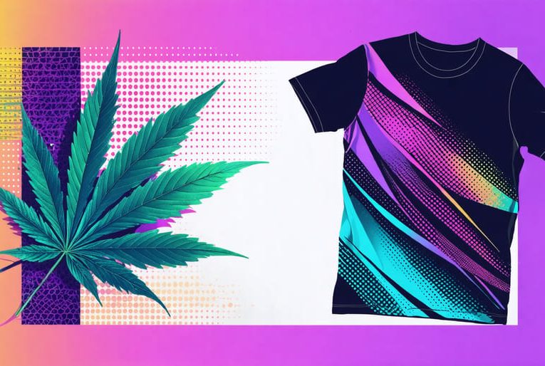 "Illustrative design of kratom leaf blending with modern fashion elements on a t-shirt, capturing the creativity and culture behind kratom-themed apparel."